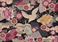 Kranich schwarz Chirimen Kranich schwarz Chirimen