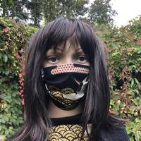 Gesichtsmaske Kranich Gold Schwarz Gesichtsmaske Kranich Gold Schwarz