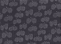 Butterfly black double gauze Butterfly black double gauze