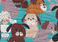 Big Animal - Many dogs blue double gauze Big Animal - Many dogs blue double gauze