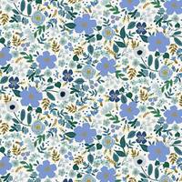 Cotton+Steel Garden Party - Wild Rose - Blue Metallic Cotton+Steel Garden Party - Wild Rose - Blue Metallic