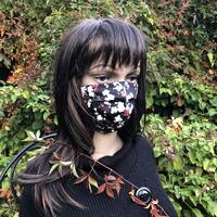Gesichtsmaske - Sakura schwarz