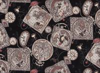 Wachstuch Alice im Wunderland schwarz Wachstuch Alice im Wunderland schwarz