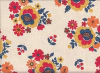 Wachstuch Embroidery Flower red Wachstuch Embroidery Flower red