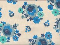 Wachstuch Embroidery Flower blue