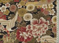 Kranich und Fächer schwarz rot Kranich und Fächer schwarz rot