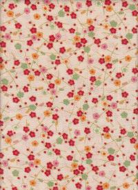 Ume klein creme Chirimen Ume klein creme Chirimen