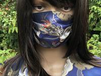 Gesichtsmaske Drachen Welle blau Gesichtsmaske Drachen Welle blau