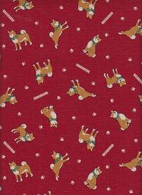 Wachstuch Shiba rot Wachstuch Shiba rot