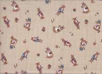 Wachstuch Herr & Frau Hase beige Wachstuch Herr & Frau Hase beige