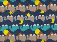 Wachstuch Kamele blau Wachstuch Kamele blau