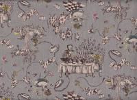Wachstuch Alice im Wunderland grau Wachstuch Alice im Wunderland grau