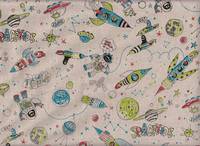 Wachstuch Spacekids natur Wachstuch Spacekids natur