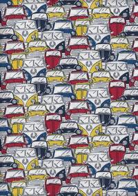 Wachstuch Retro Car yellow red Wachstuch Retro Car yellow red