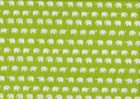 Wachstuch Elefanten klein weiß auf grün
