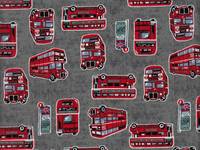 Wachstuch London Bus grau