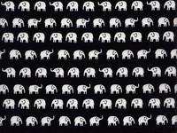 Wachstuch Elefanten klein weiß auf dunkelblau