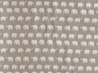 Wachstuch Elefanten klein weiß auf grau