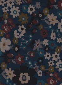 Wachstuch Blumenwiese türkis schwarz Wachstuch Blumenwiese türkis schwarz