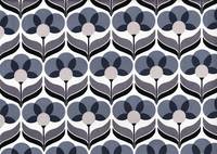 Wachstuch Retro Flower black Wachstuch Retro Flower black
