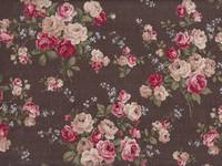 Wachstuch Old Rose Bouquet braun
