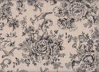 Wachstuch Toile De Jouy 1 schwarz Wachstuch Toile De Jouy 1 schwarz