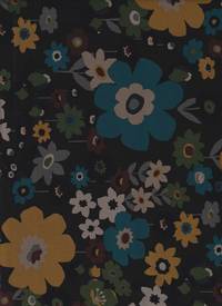 Wachstuch Blumenwiese braun blau Wachstuch Blumenwiese braun blau