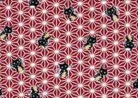 Wachstuch Asanoha Katze rot Wachstuch Asanoha Katze rot