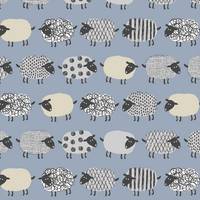 Wachstuch Schafe hellblau Wachstuch Schafe hellblau