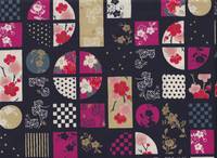 Wachstuch Modern - Sakura Patch navy Wachstuch Modern - Sakura Patch navy