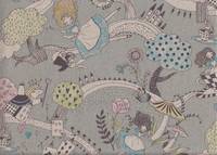 Wachstuch Alice in Wonderland gray Wachstuch Alice in Wonderland gray