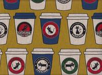 Wachstuch Coffee Cat mustard Wachstuch Coffee Cat mustard