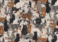 Wachstuch Katzenhaufen creme ocker Wachstuch Katzenhaufen creme ocker