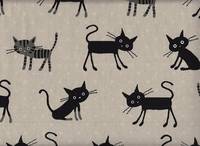 Wachstuch Punkte & Katzen braun Doubleface Wachstuch Punkte & Katzen braun Doubleface