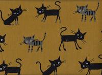 Wachstuch Punkte & Katzen ocker Doubleface Wachstuch Punkte & Katzen ocker Doubleface