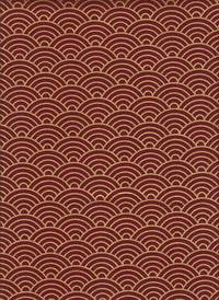 Wachstuch Seigaiha rot gold Wachstuch Seigaiha rot gold