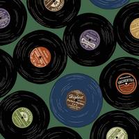 Wachstuch Vinyl Record green Wachstuch Vinyl Record green