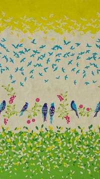 Wachstuch Echino Birdsong grün Wachstuch Echino Birdsong grün