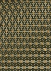 Wachstuch Asanoha grün gold Wachstuch Asanoha grün gold