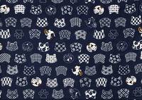 Wachstuch Shiro Neko blau Wachstuch Shiro Neko blau