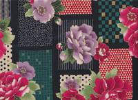 Wachstuch Modern - Kiku Patch schwarz Wachstuch Modern - Kiku Patch schwarz