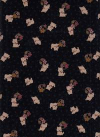 Wachstuch Hund & Sakura blau Wachstuch Hund & Sakura blau