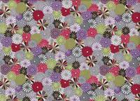 Wachstuch Kiku rot grau Wachstuch Kiku rot grau