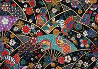 Wachstuch Hana Chō schwarz Wachstuch Hana Chō schwarz