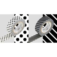 Washi Tape black dot&stripe 2er Set 15mm Washi Tape black dot&stripe 2er Set 15mm