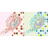 Washi Tape tile pink&green 2er Set 15mm Washi Tape tile pink&green 2er Set 15mm