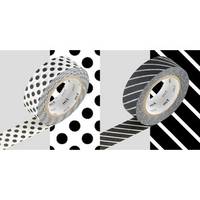 Washi Tape black dot&stripe 2er Set 15mm
