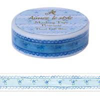 Washi Tape Floral Frill Blue 15mm