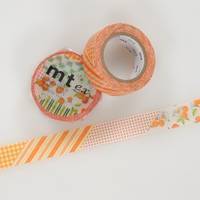 Washi Tape flower orange 15mm Washi Tape flower orange 15mm