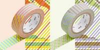 Washi Tape stripe-checked 2er Set 15mm Washi Tape stripe-checked 2er Set 15mm